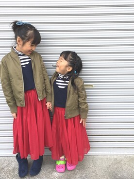 「アイテム（ベスト）」を使った、ai☆aiさん（キッズ・110cm）の秋コーディネート