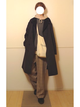 「niko and...（ニコアンド）のアイテム（ステンカラーコート）」を使った、あらいさんさん（メンズ・181cm）の春コーディネート