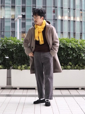 「UNITED ARROWS（ユナイテッドアローズ）のアイテム（その他アウター）」を使った、HORIKAWA HARUKIさん（メンズ・173cm）の冬コーディネート