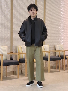 「UNITED ARROWS（ユナイテッドアローズ）のアイテム（ブルゾン）」を使った、HORIKAWA HARUKIさん（メンズ・173cm）の春コーディネート