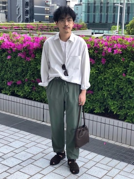 「BLANC..（ブラン）のアイテム」を使った、HORIKAWA HARUKIさん（メンズ・173cm）の春コーディネート