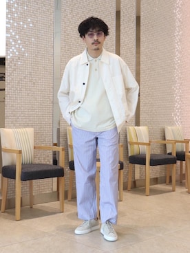 「BLANC..（ブラン）のアイテム」を使った、HORIKAWA HARUKIさん（メンズ・173cm）の春コーディネート