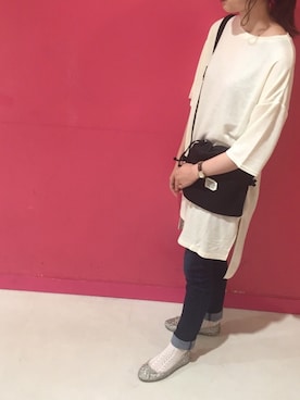 「サコッシュ」｜「アイテム（チュニック）」を使った、ｍｉｙａｂｉさん（レディース・159cm）の夏コーディネート