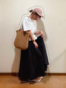 「RAY CASSIN（レイカズン）のアイテム（キャップ）」を使った、hi-☻*さん（レディース・150cm）の秋コーディネート
