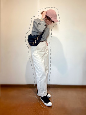 「RAY CASSIN（レイカズン）のアイテム（キャップ）」を使った、hi-☻*さん（レディース・150cm）の秋コーディネート