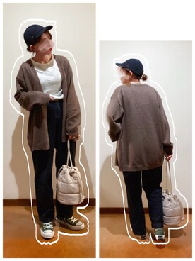 「RAY CASSIN（レイカズン）のアイテム（キャップ）」を使った、hi-☻*さん（レディース・150cm）の秋コーディネート