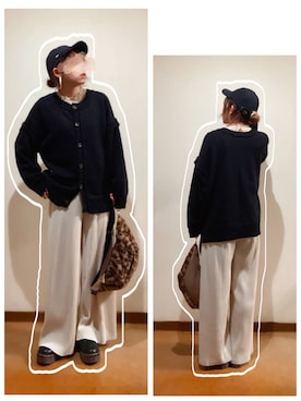 「RAY CASSIN（レイカズン）のアイテム（キャップ）」を使った、hi-☻*さん（レディース・150cm）の冬コーディネート