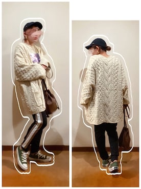 「RAY CASSIN（レイカズン）のアイテム（キャップ）」を使った、hi-☻*さん（レディース・150cm）の冬コーディネート