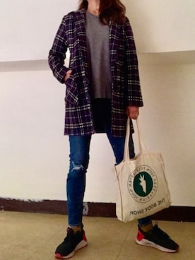 「no brand（ノーブランド）のアイテム（モッズコート）」を使った、ningningleeさん（レディース・169cm）の春コーディネート