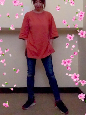 「MIXXO（ミッソ）のアイテム（パンツ）」を使った、ningningleeさん（レディース・169cm）の春コーディネート