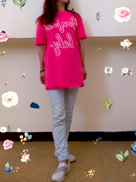 「MIXXO（ミッソ）のアイテム（パンツ）」を使った、ningningleeさん（レディース・169cm）の春コーディネート
