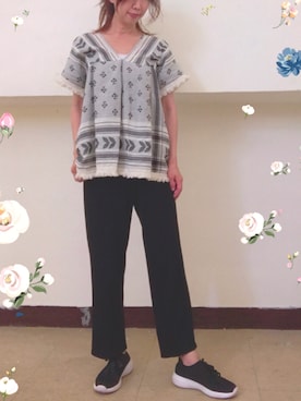 「JEANASIS（ジーナシス）のアイテム（その他トップス）」を使った、ningningleeさん（レディース・169cm）の春コーディネート