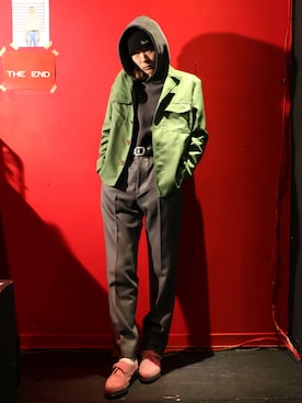 「ALLEGE（アレッジ）のアイテム」を使った、IZさん（メンズ・178cm）の春コーディネート