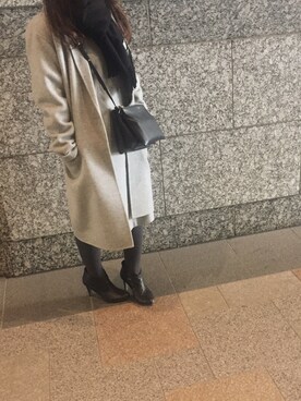 「CELINE」｜「アイテム（チェスターコート）」を使った、shihoさん（レディース・152cm）の冬コーディネート