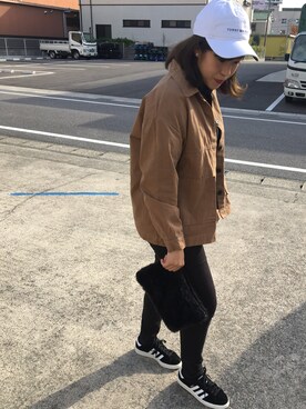 「アイテム（ピアス（両耳用））」を使った、ちゃんあみさん（レディース・165cm・20代）の秋コーディネート