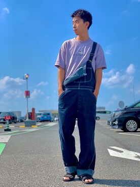サロペット オーバーオールを使った Tシャツ デニム のメンズ人気ファッションコーディネート Wear