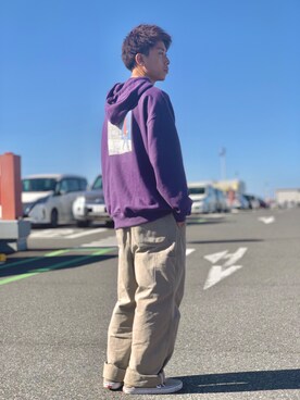 Right On ライトオン メンズ のパーカー パープル 紫色系 プルオーバー コーディネート Zozotown