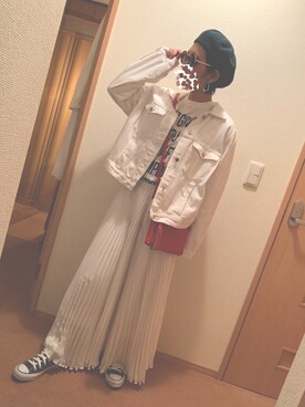 「H&M（エイチ・アンド・エム）のアイテム（ジャケット/アウター、ホワイト系）」を使った、conomiさん（レディース・157cm）の夏コーディネート