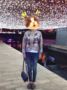 「アイテム（スリッポン、その他）」を使った、debebeさん（レディース・152cm）の春コーディネート