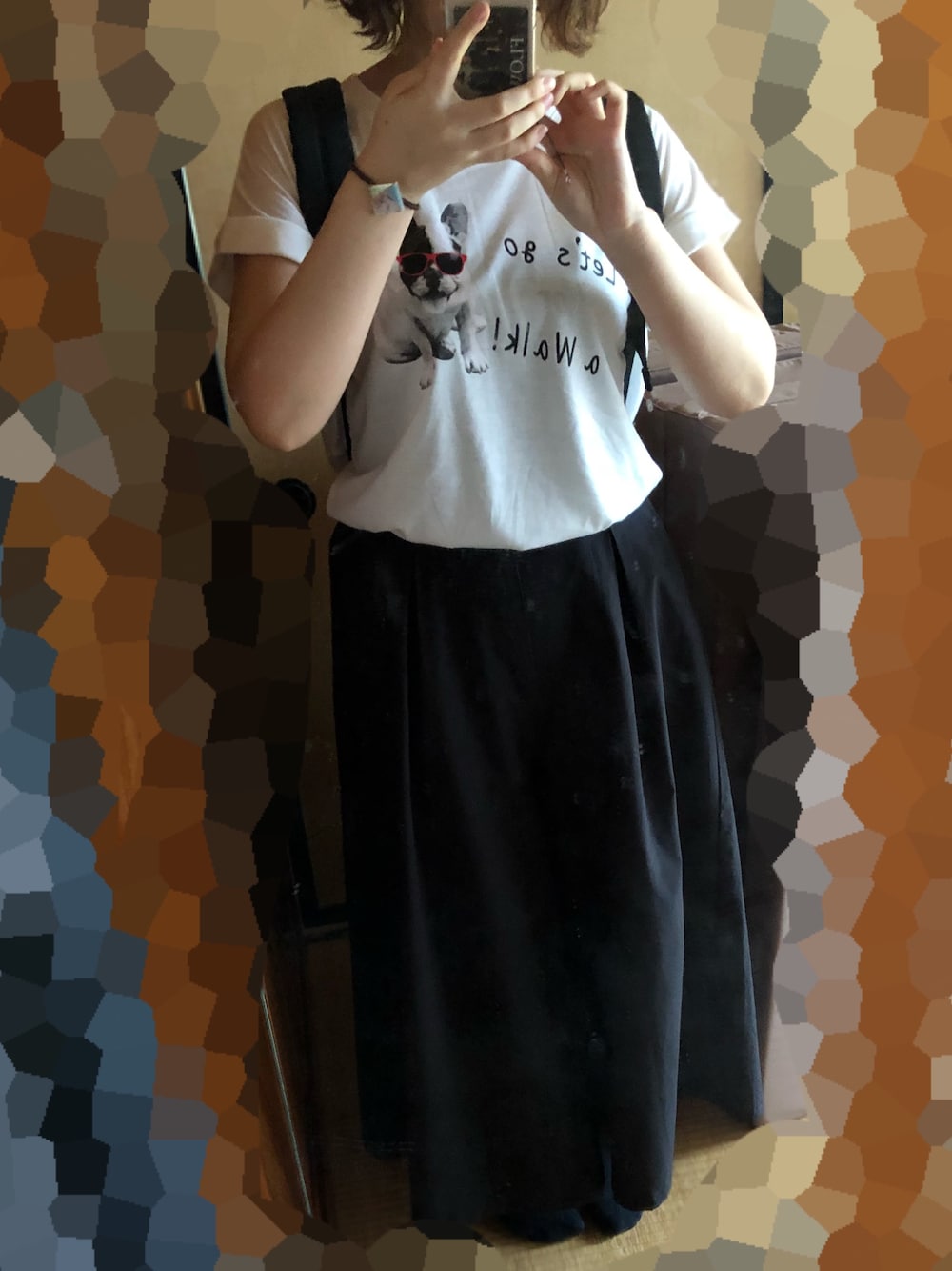 「Green Parks fuuwaのアイテム（パンツ、ブラック系）」を使った、たかぴさん（レディース・164cm）の夏コーディネートの1枚目の写真
