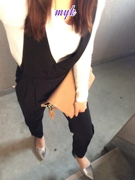 「シルバーパンプス」｜「アイテム（オールインワン・サロペット）」を使った、miyukichiiiii🐱さん（レディース・156cm）の春コーディネート