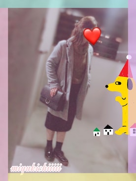 「ハーフアップ」｜「アイテム（トレンチコート）」を使った、miyukichiiiii🐱さん（レディース・156cm）の冬コーディネート