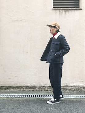 「A.P.C.（アーペーセー）のアイテム（サロペット/オーバーオール）」を使った、misato_yさん（レディース・165cm）の冬コーディネート