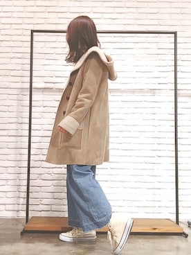 「URBAN RESEARCH（アーバンリサーチ）のアイテム（ムートンコート）」を使った、harukiさん（レディース・154cm）の冬コーディネート