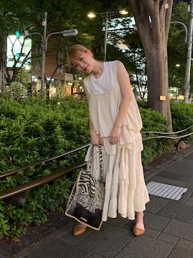 「Hanes」｜「アイテム（ワンピース/ドレス）」を使った、なあな。さん（レディース・164cm）の夏コーディネート