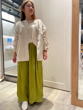 「ニットトップス」｜「アイテム（ブルゾン）」を使った、natsukiさん（レディース・147cm）の春コーディネート