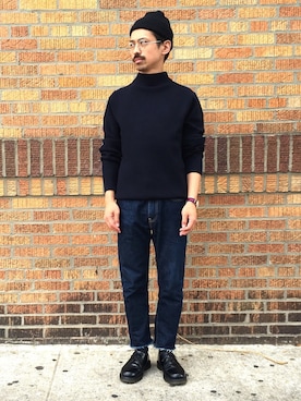 「金子眼鏡（カネコガンキョウ）のKilgore Glasses - Made by Kaneko Optical / ボストン型眼鏡 - 金子眼鏡製（メガネ）」を使った、magさん（メンズ・170cm）の秋コーディネート