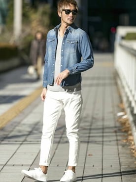 「A.S.M（エーエスエム）のアイテム（トップス）」を使った、admix_japanさん（メンズ・182cm）の冬コーディネート