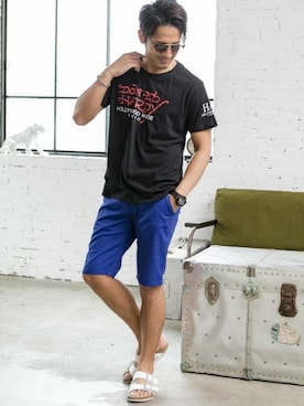 「Ed Hardy（エドハーディー）のアイテム（トップス）」を使った、admix_japanさん（メンズ・182cm）の夏コーディネート