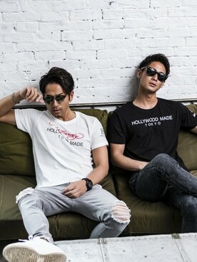 「Ed Hardy（エドハーディー）のアイテム（トップス）」を使った、admix_japanさん（メンズ・182cm）の夏コーディネート