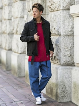 「A.S.M（エーエスエム）のアイテム（トップス）」を使った、admix_japanさん（メンズ・182cm）の秋コーディネート