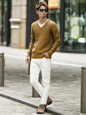 「ホワイトパンツ」｜admix_japanさん（メンズ・182cm）の秋コーディネート