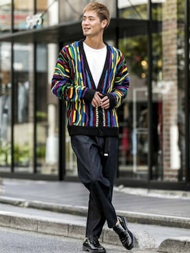 「アイテム（カーディガン/ボレロ、その他）」を使った、admix_japanさん（メンズ・182cm）の冬コーディネート