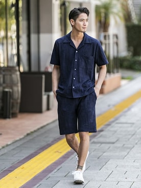 「ボタニカル柄」｜admix_japanさん（メンズ・182cm）の夏コーディネート