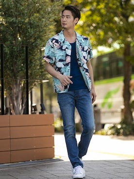 「旅行」｜admix_japanさん（メンズ・182cm）の夏コーディネート