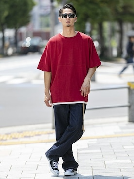 「London Denim（ロンドンデニム）のアイテム」を使った、admix_japanさん（メンズ・182cm）の夏コーディネート