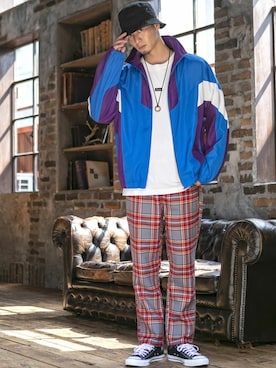 「リラックススタイル」｜「アイテム（ブルゾン）」を使った、admix_japanさん（メンズ・182cm）の秋コーディネート