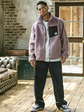 「アイテム（ブルゾン、パープル系）」を使った、admix_japanさん（メンズ・182cm）の秋コーディネート