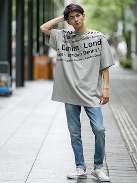 「London Denim（ロンドンデニム）のアイテム」を使った、admix_japanさん（メンズ・182cm）の夏コーディネート