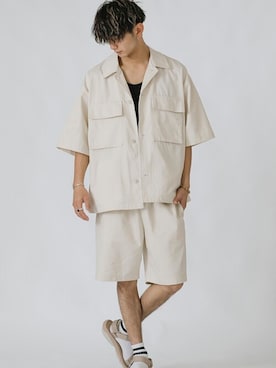 「アイテム（セットアップ、ホワイト系）」を使った、admix_japanさん（メンズ・182cm）の夏コーディネート