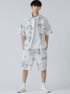 「アイテム（セットアップ）」を使った、admix_japanさん（メンズ・182cm）の夏コーディネート