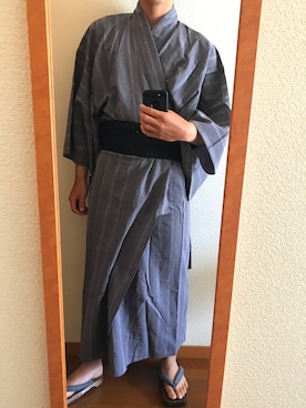 「improves（インプローブス）のアイテム（浴衣）」を使った、TaKuMiさん（メンズ・170cm）の春コーディネート