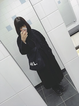 「MHL.」｜「アイテム（チェスターコート）」を使った、mさん（レディース・155cm）の冬コーディネート