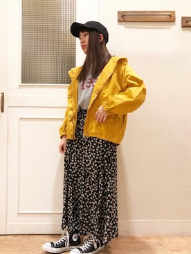 「アイテム（マウンテンパーカー）」を使った、studio CLIP chieさん（レディース・156cm）の春コーディネート