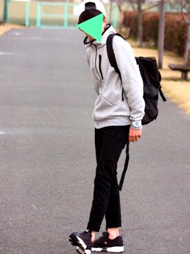 「Reebok（リーボック）のユニセックス リーボック インスタ ポンプフューリー ブラック Reebok INSTAPUMP FURY OG V65750（スニーカー）」を使った、シーマ 👟プチプラさん（メンズ・173cm）の冬コーディネート