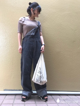 「アイテム（サロペット/オーバーオール）」を使った、ふみさん（レディース・160cm・20代）の夏コーディネート